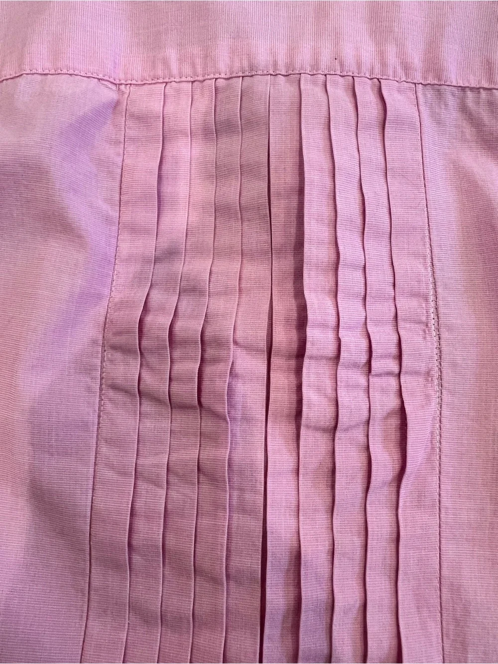 Ralph Lauren Girls Pink Cotton Button Front Blouse Size 12 Pleated Back